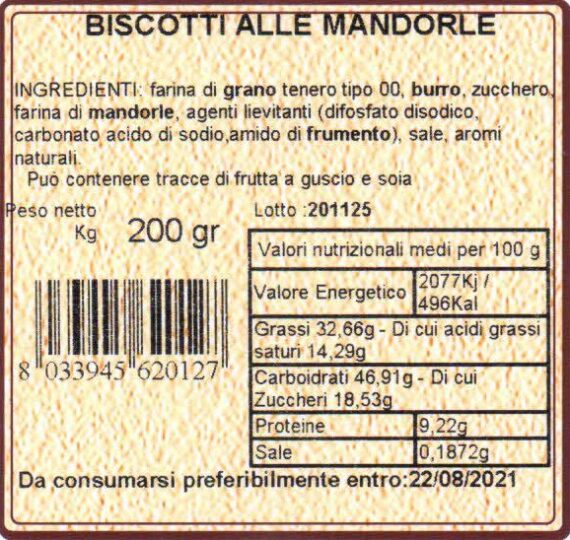 cascina mirani biscotti alle mandorle