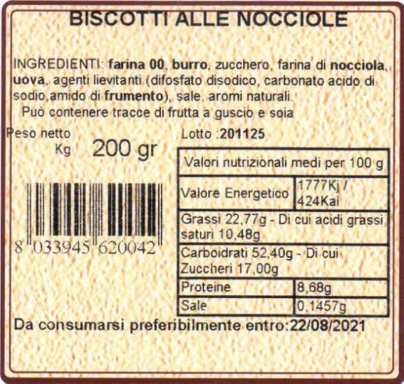 cascina mirani biscotti alla nocciola