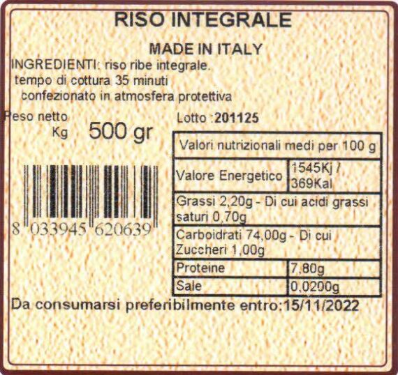 cascina mirani riso integrale