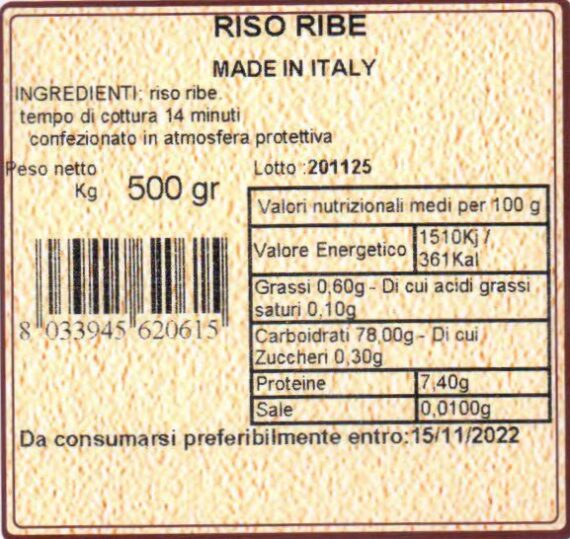 cascina mirani Riso ribe 500gr