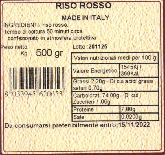 cascina mirani Riso semintegrale rosso ermes 500gr